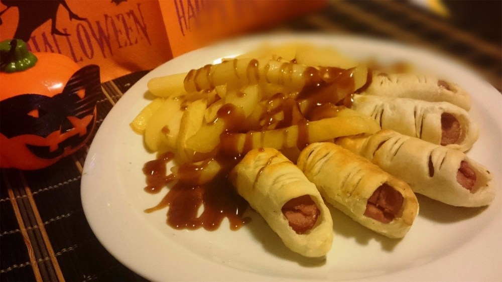 Dita mozzate con patatine splatter